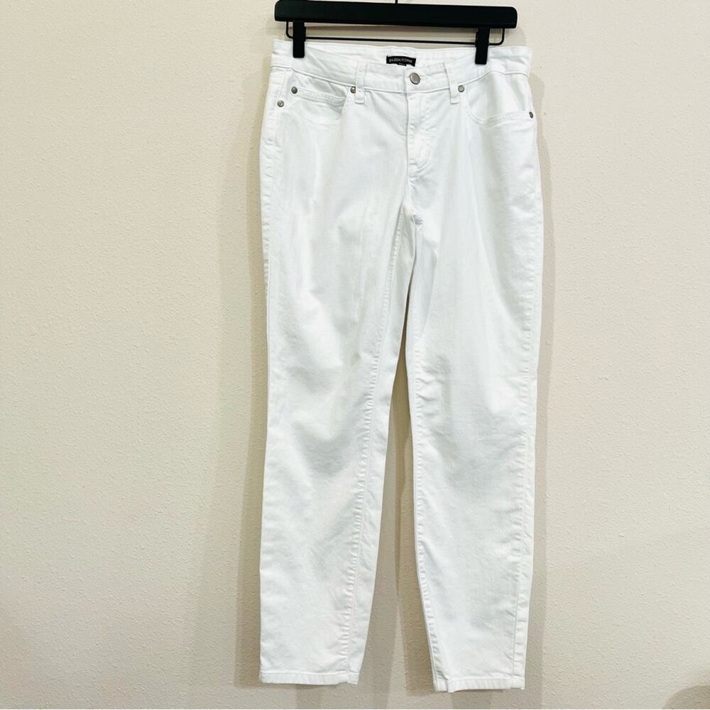 Eileen Fisher Women's White Organic Cotton Stretch Straight Leg Jeans - Size 6